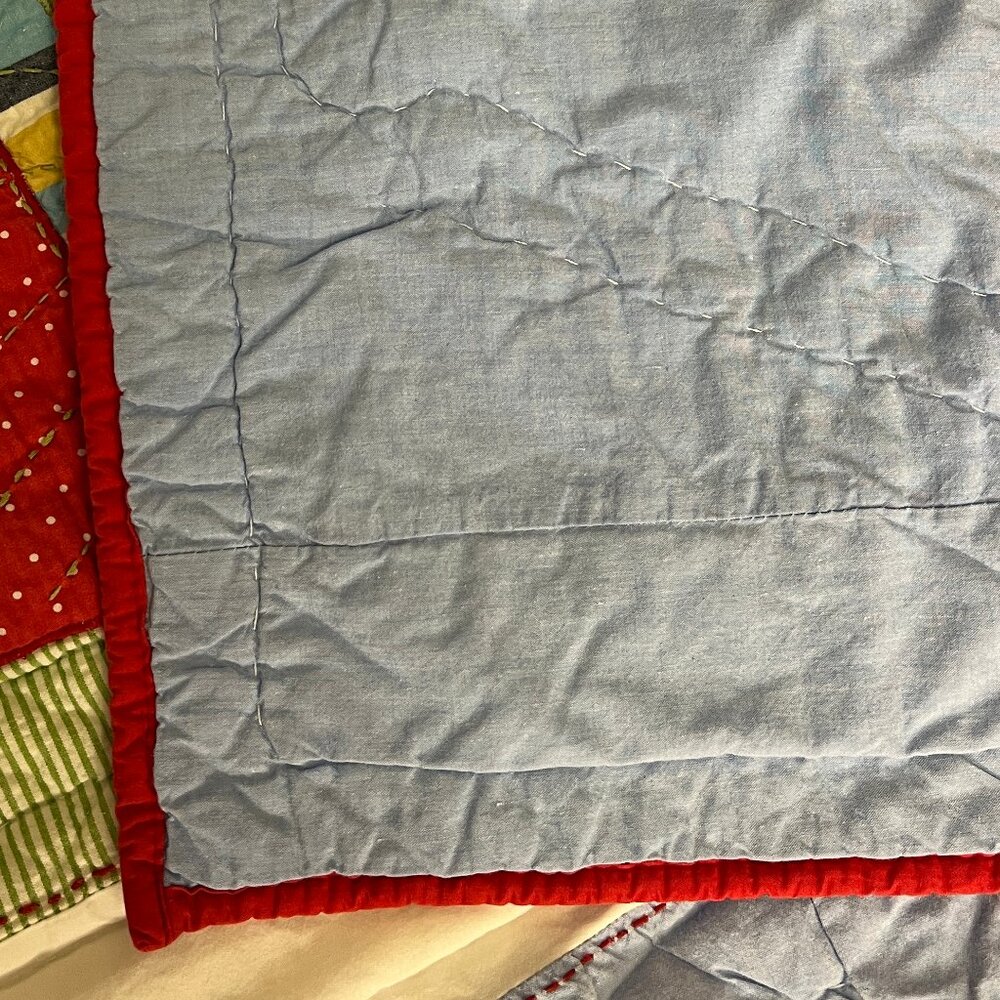 Pottery Barn Kids Quilted Christmas Patchwork Quilt Full/Queen NWOT - Picture 2 of 10